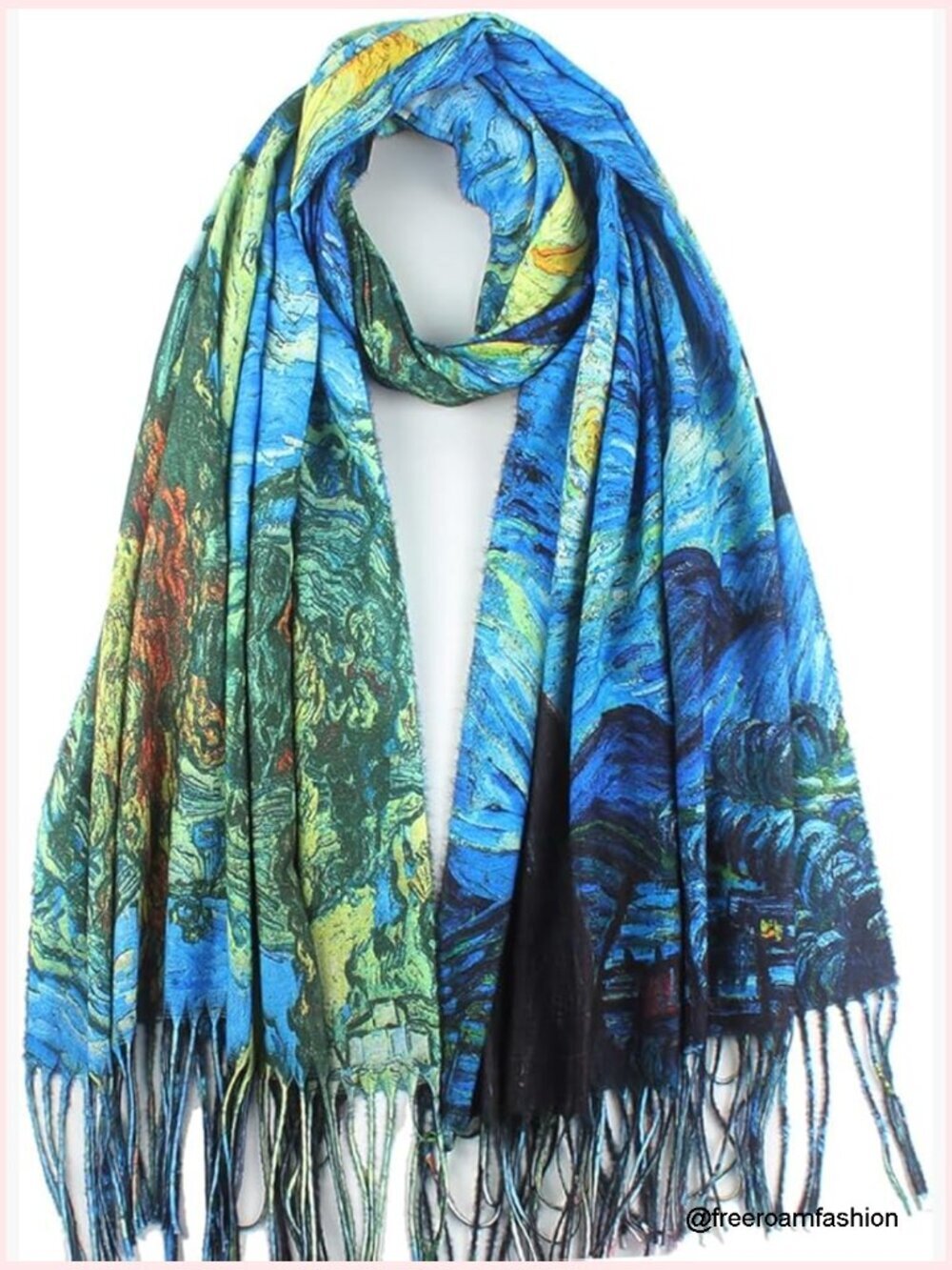 78x27in Large Art Print Shawl Wrap Scarf Soft Cashmere Feel Winter Warm Viscose